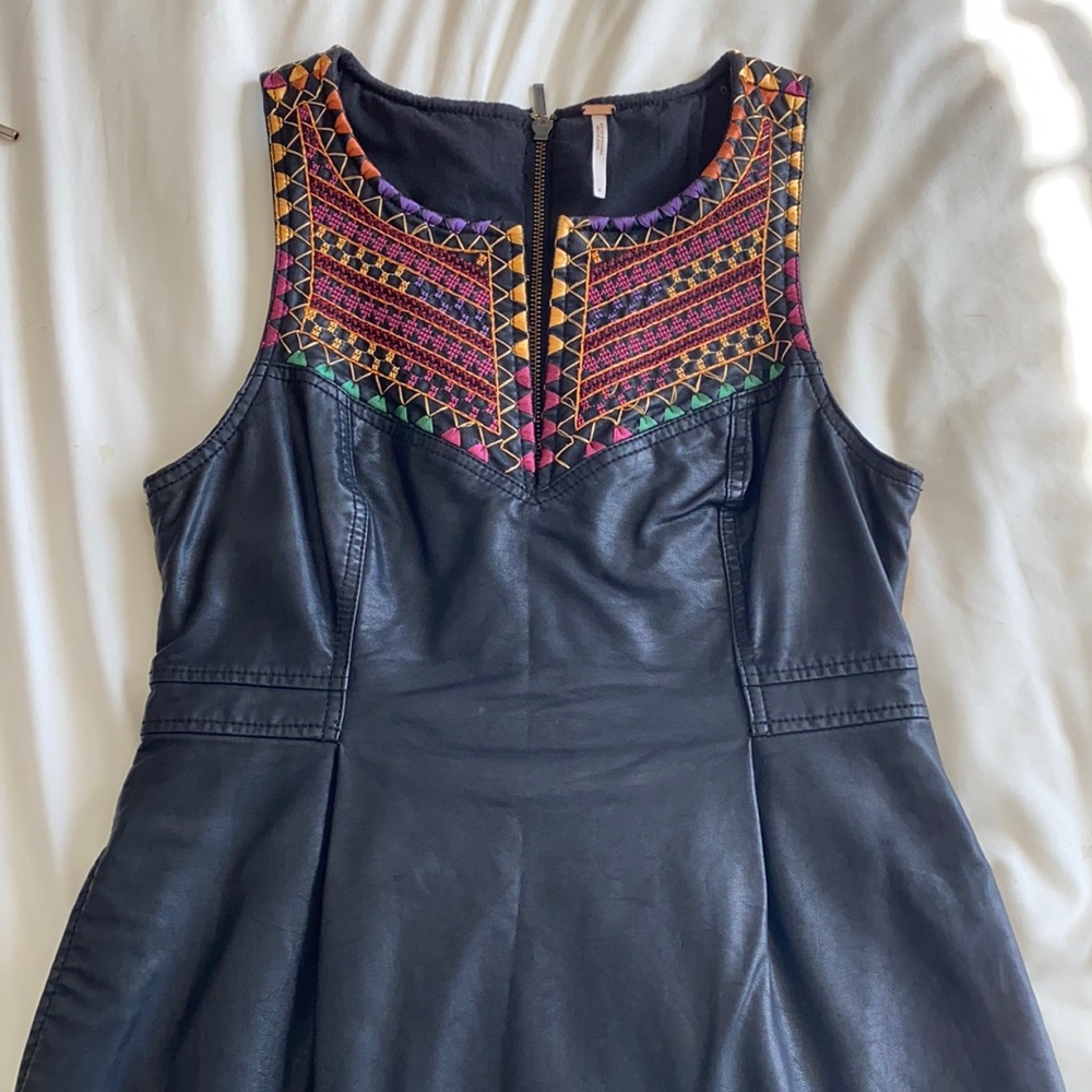 FREE PEOPLE FEAUX LEATHER DRESS